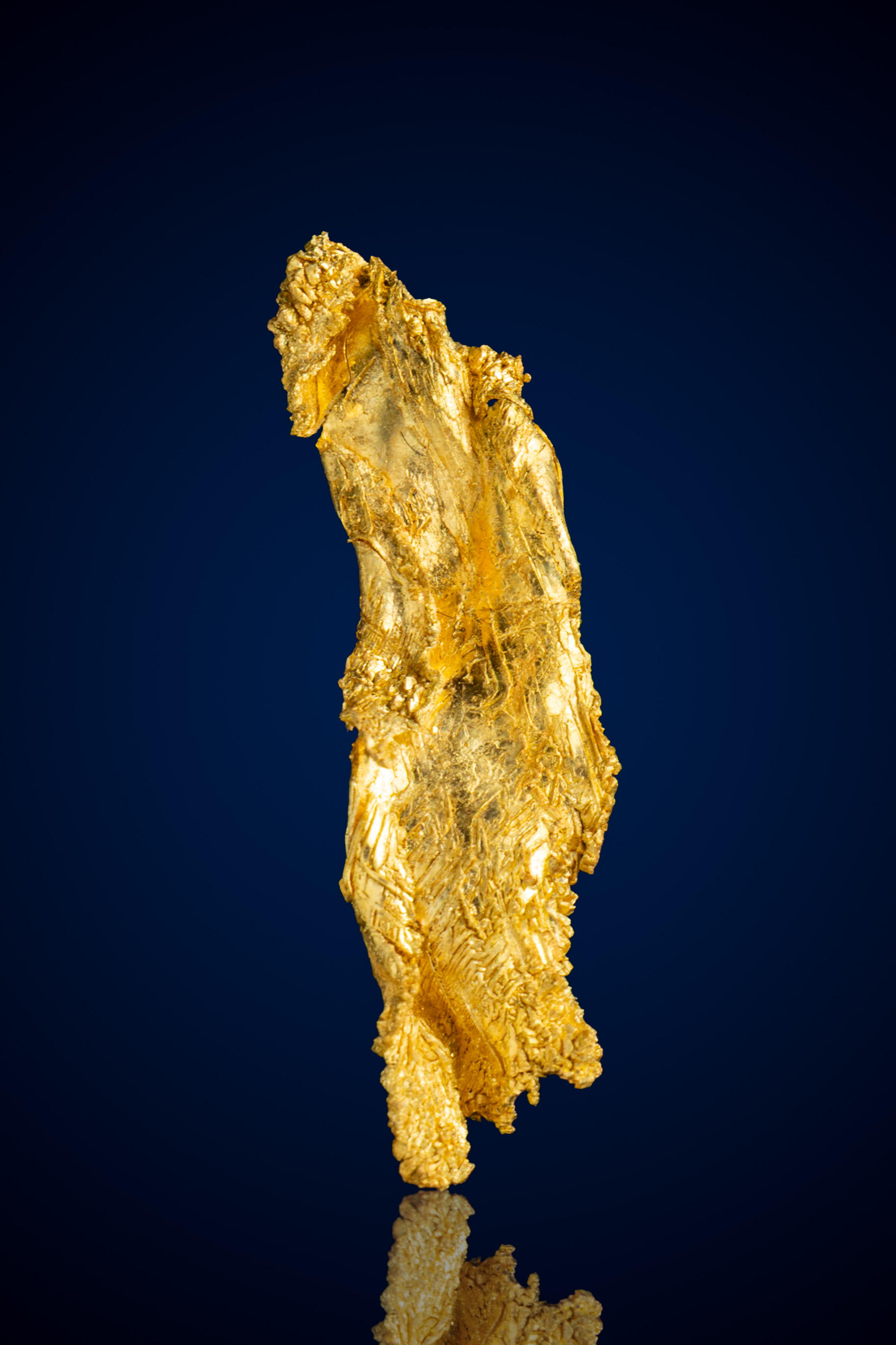 Reflective, Elongated Crystallized Gold Nugget - Round Mountain, NV - 0.95 grams (image for) Reflective, Elongated Crystallized Gold Nugget - Round Mountain, NV - 0.95 grams